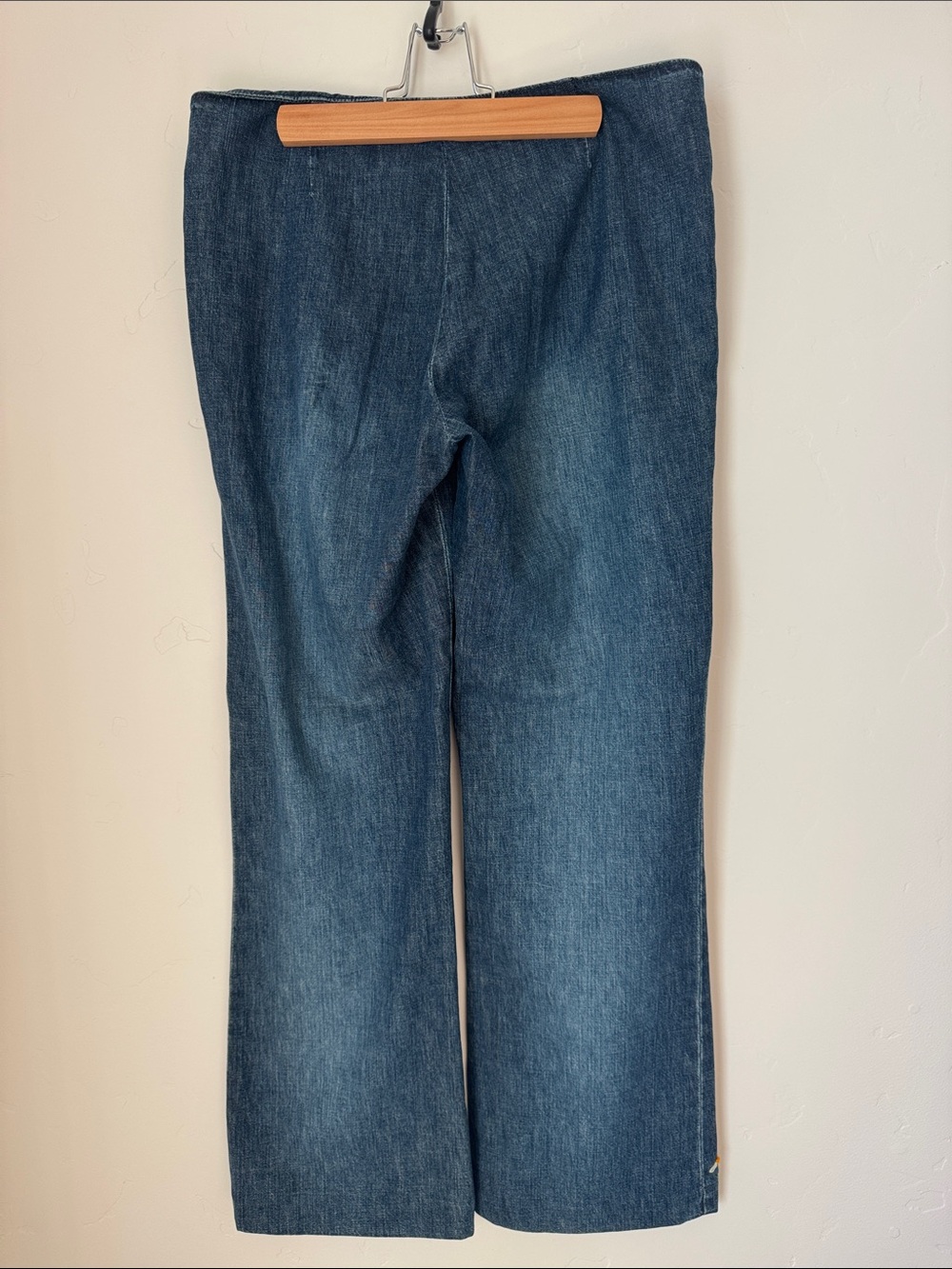 Embroidered Daisy Halogen Wide Leg Statement Jeans Sailor Button Denim Pants 10 - Picture 5 of 12